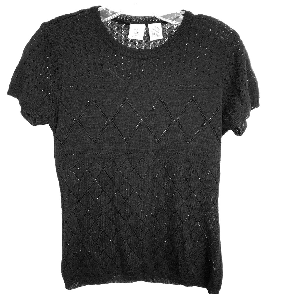 Armani Exchange detail knit short sleeve sweater